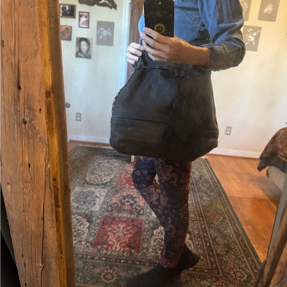 Black Leather Tassel Bag Free People - Picture 8 of 10